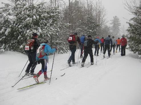 Nordic ski race at Maine Huts & Trails