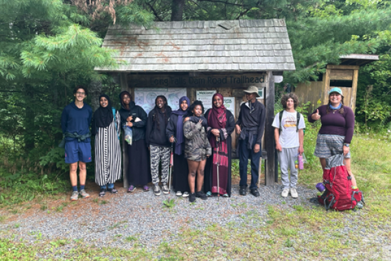 School group at Flagstaff Hut Trailhead