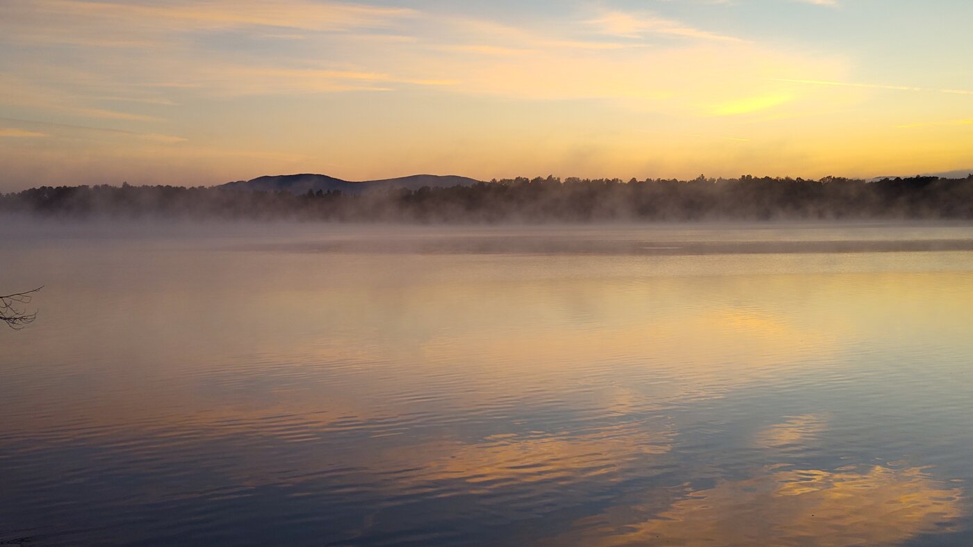 Misty morning on Flagstaff Lake