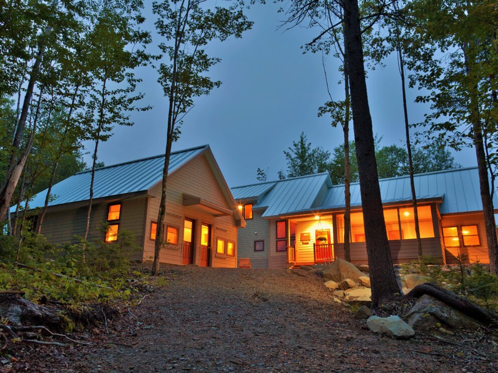 Poplar Stream Hut in evening