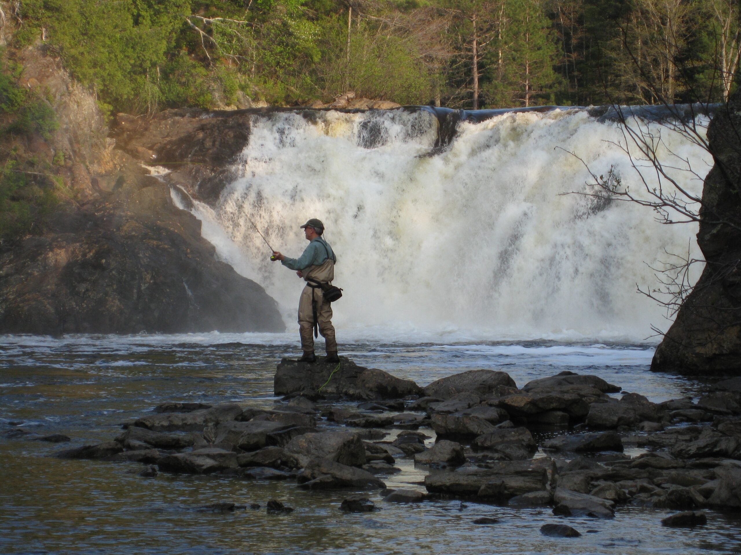 Fly fishing below Grand Falls.