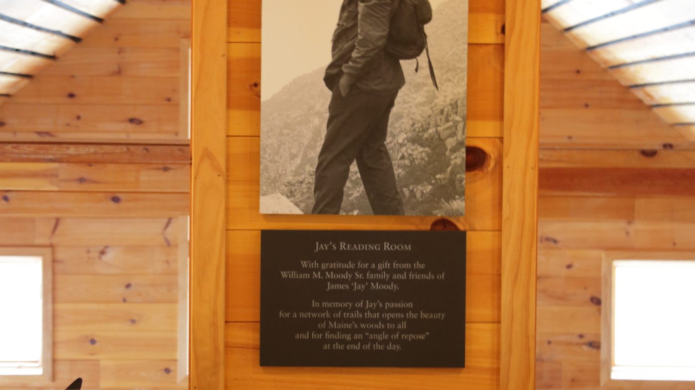 Jay's reading room at the Poplar Stream Hut lounge.