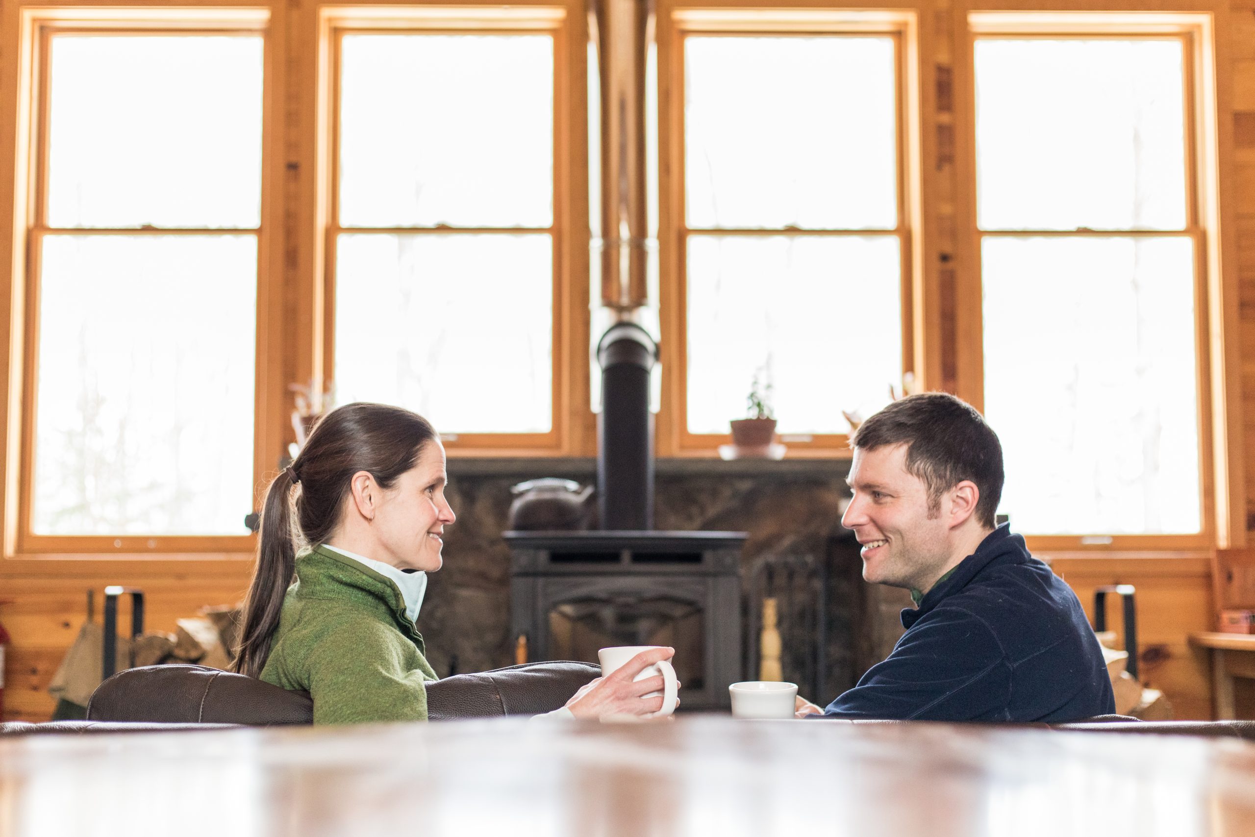 Guests relaxing at Flagstaff Hut