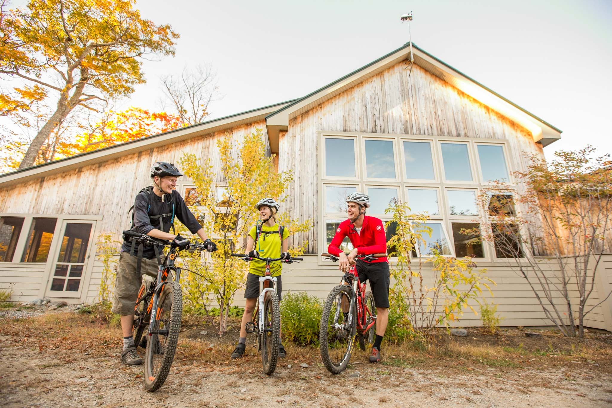 Bikes outside Stratton Brook Hut