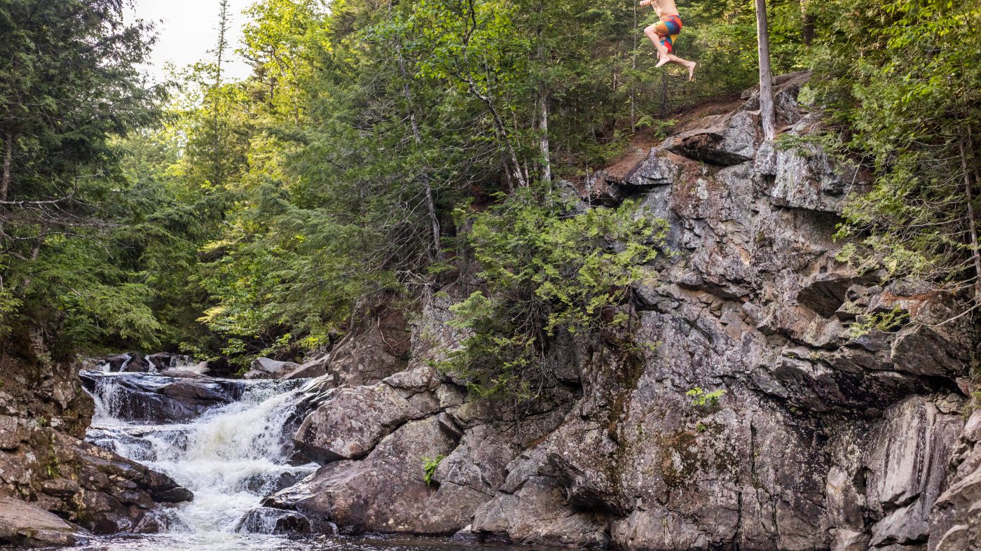 Waterfall jumping