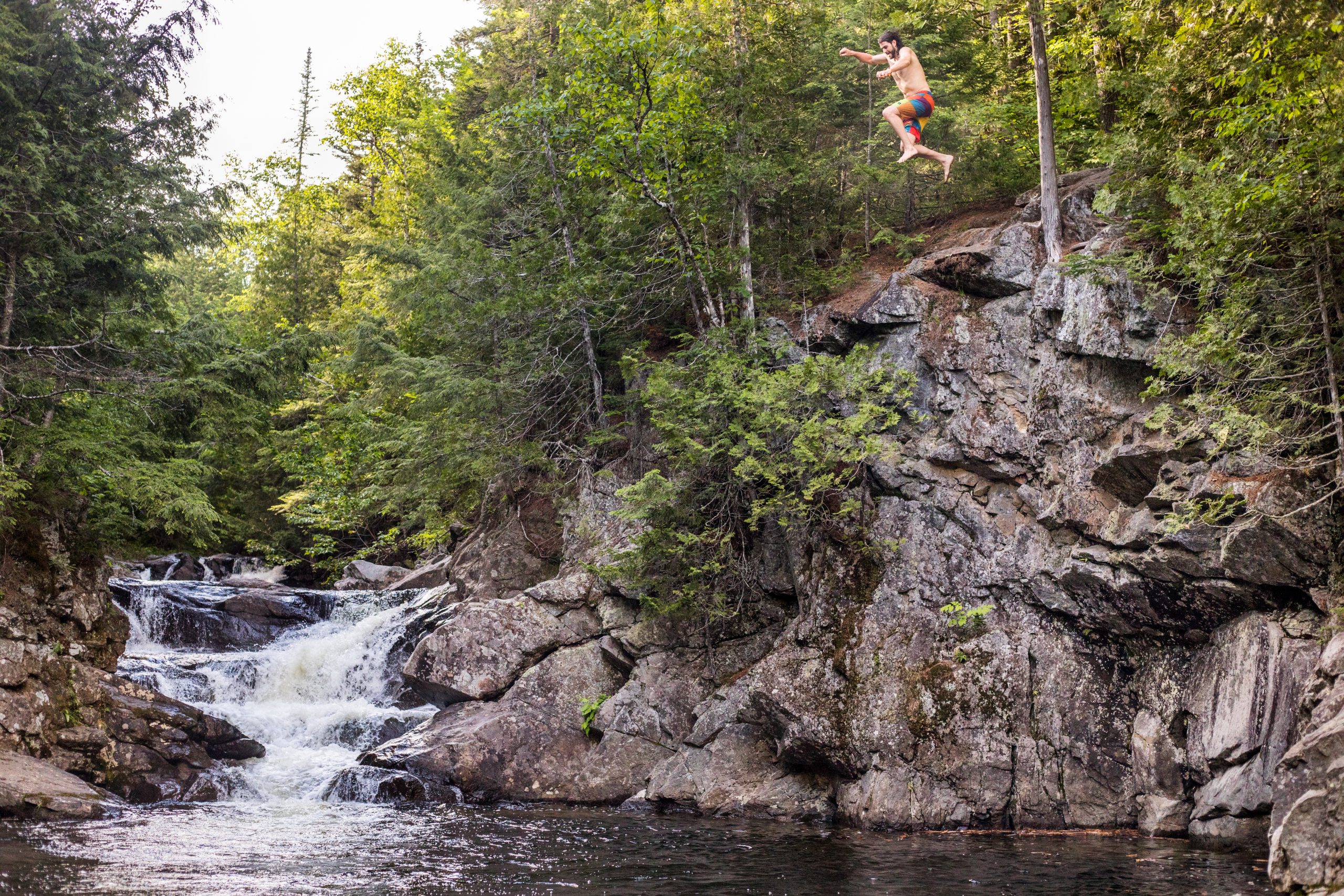 Waterfall jumping