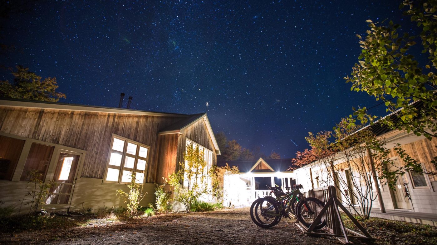 Stratton Exterior at night.