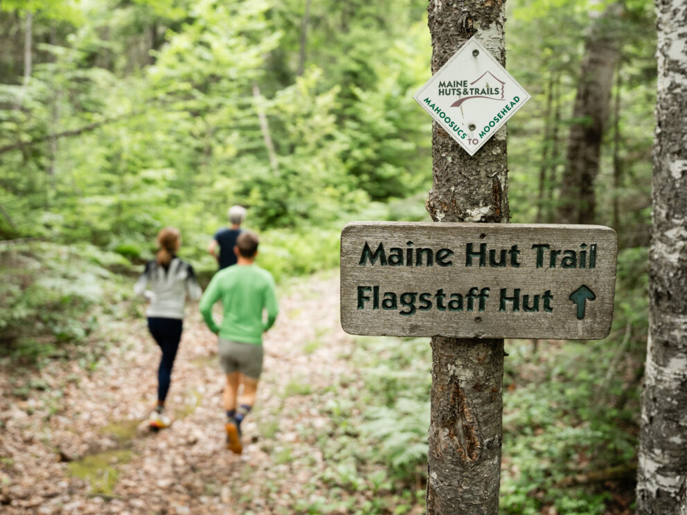 Runners on the Maine Hut Trail.