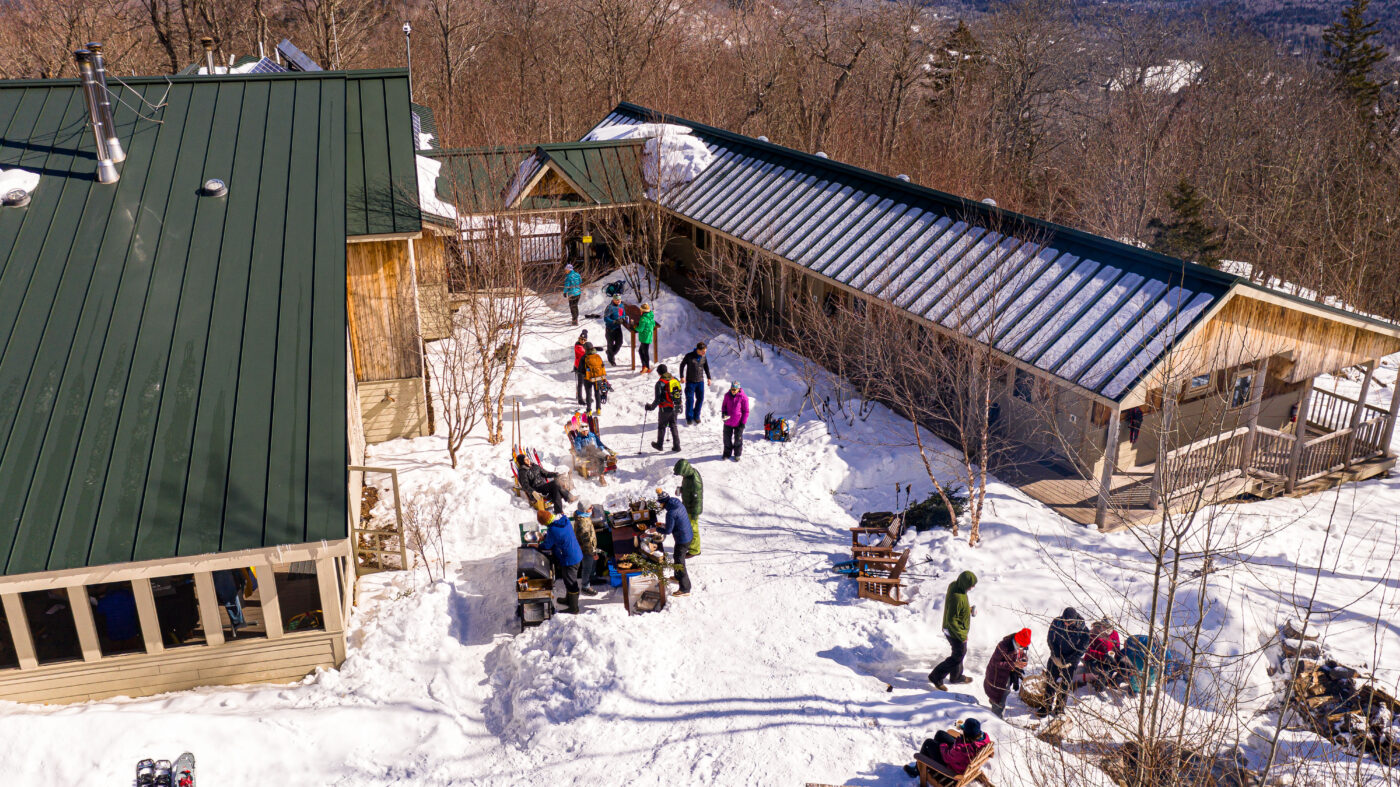 Aerial view of Stratton Brook Hut