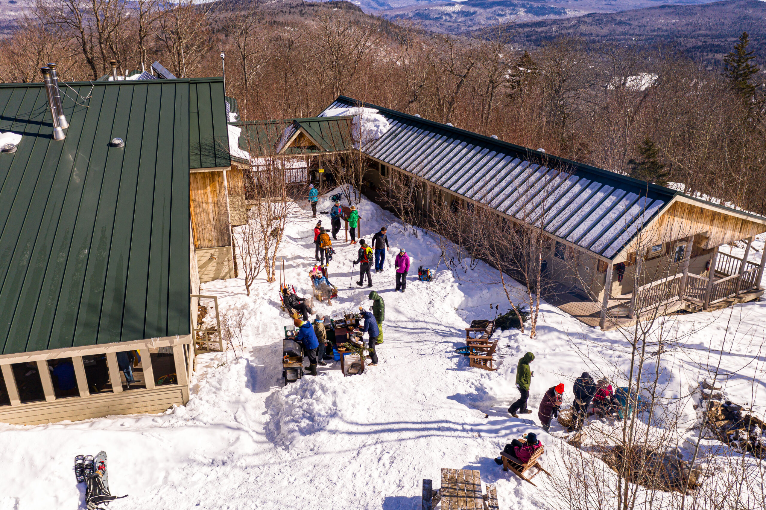 Aerial view of Stratton Brook Hut