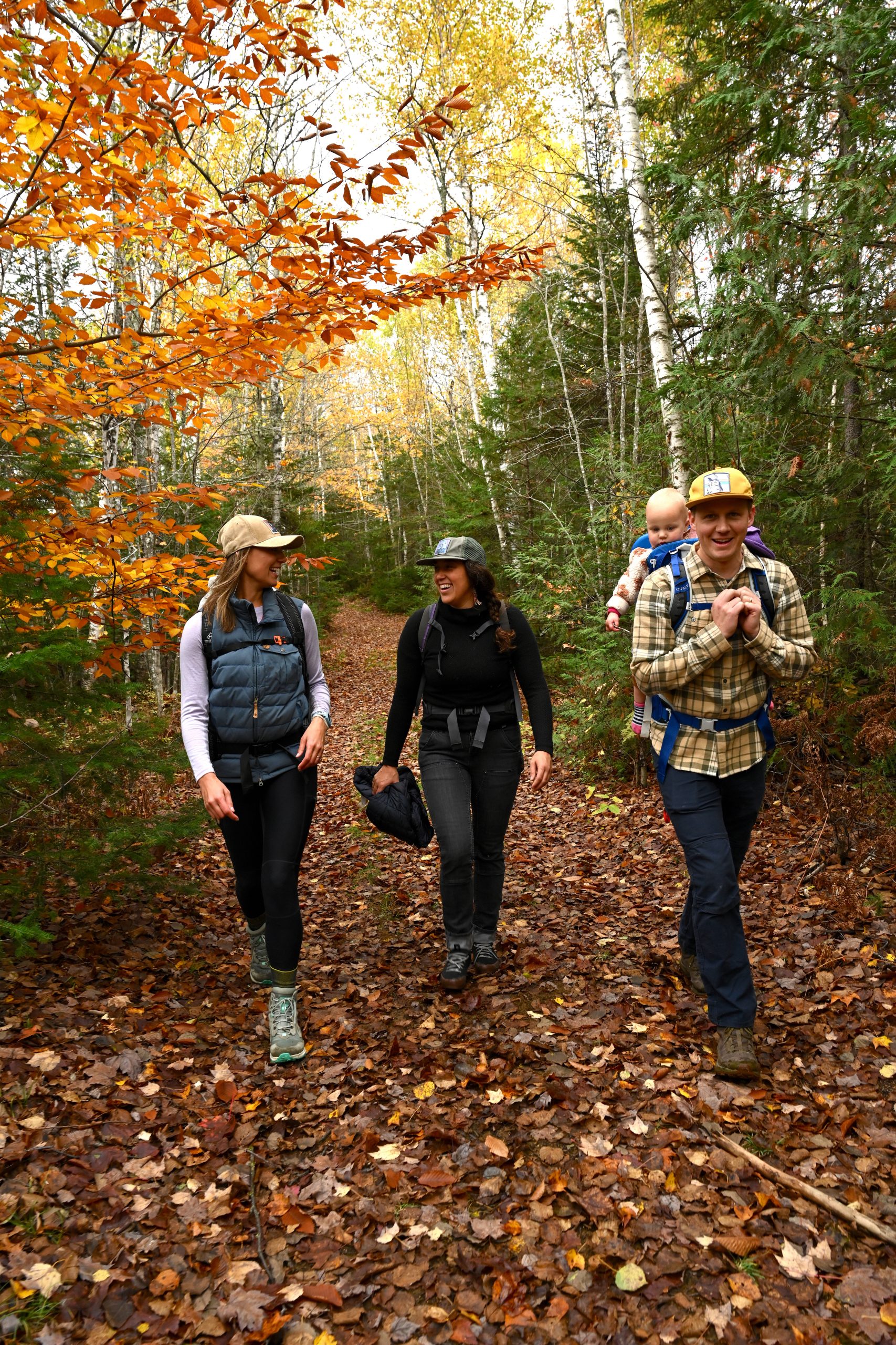 Fall hiking to Flagstaff Hut on the Maine Hut Trail.