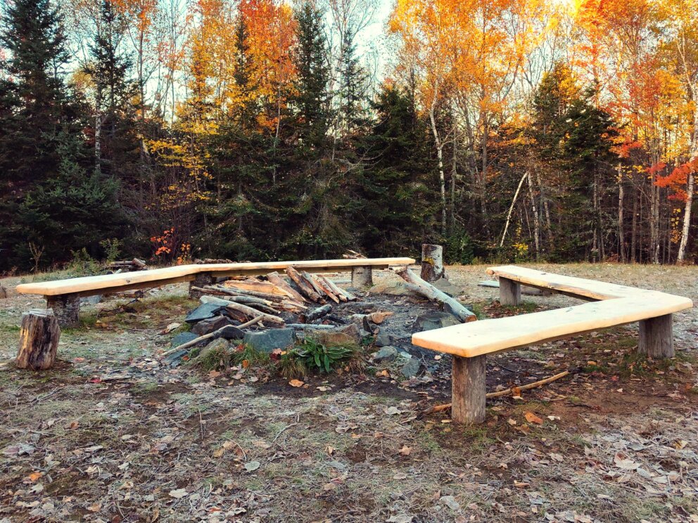 New benches at Flagstaff Lake Hut