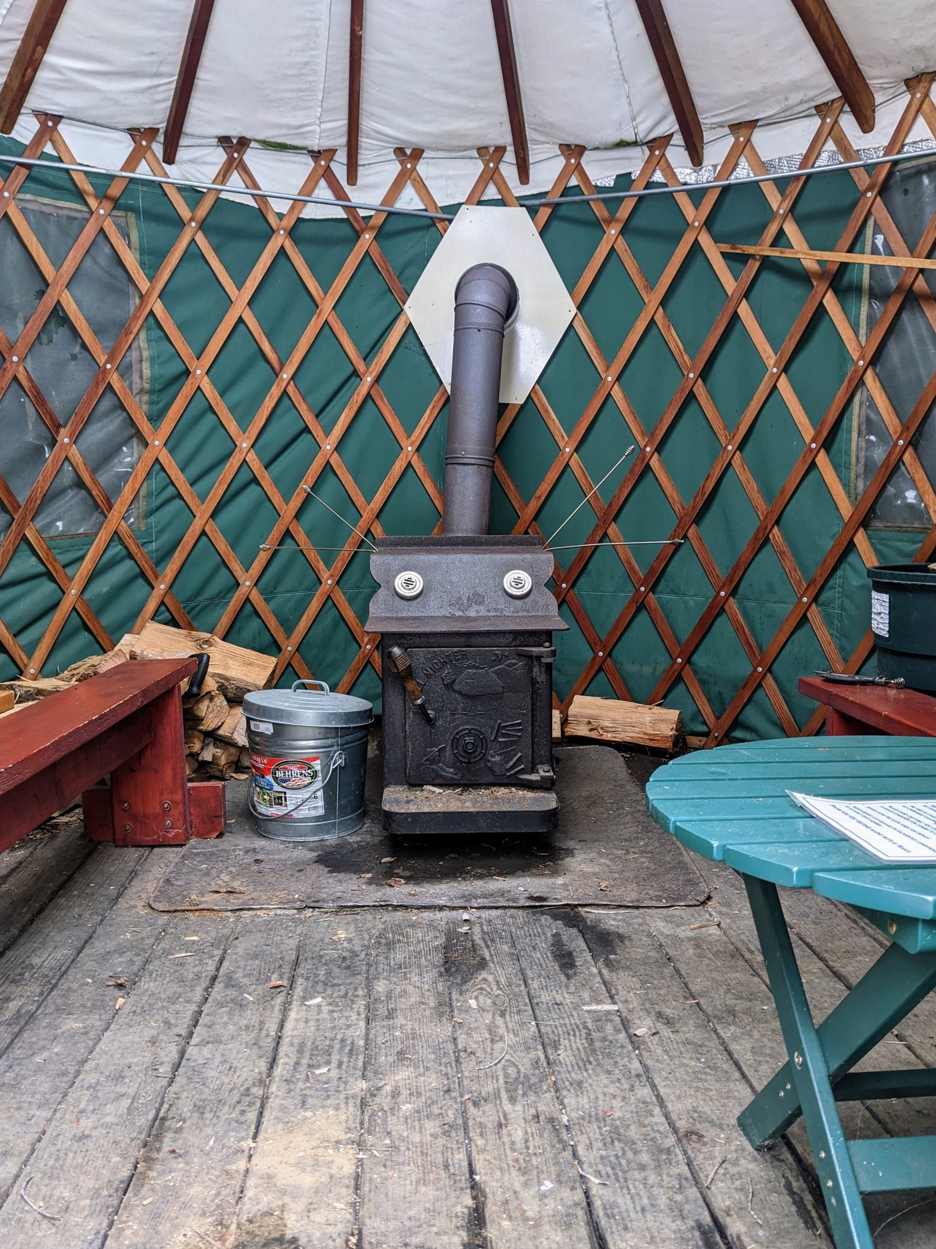 Inside of the Halfway Yurt.