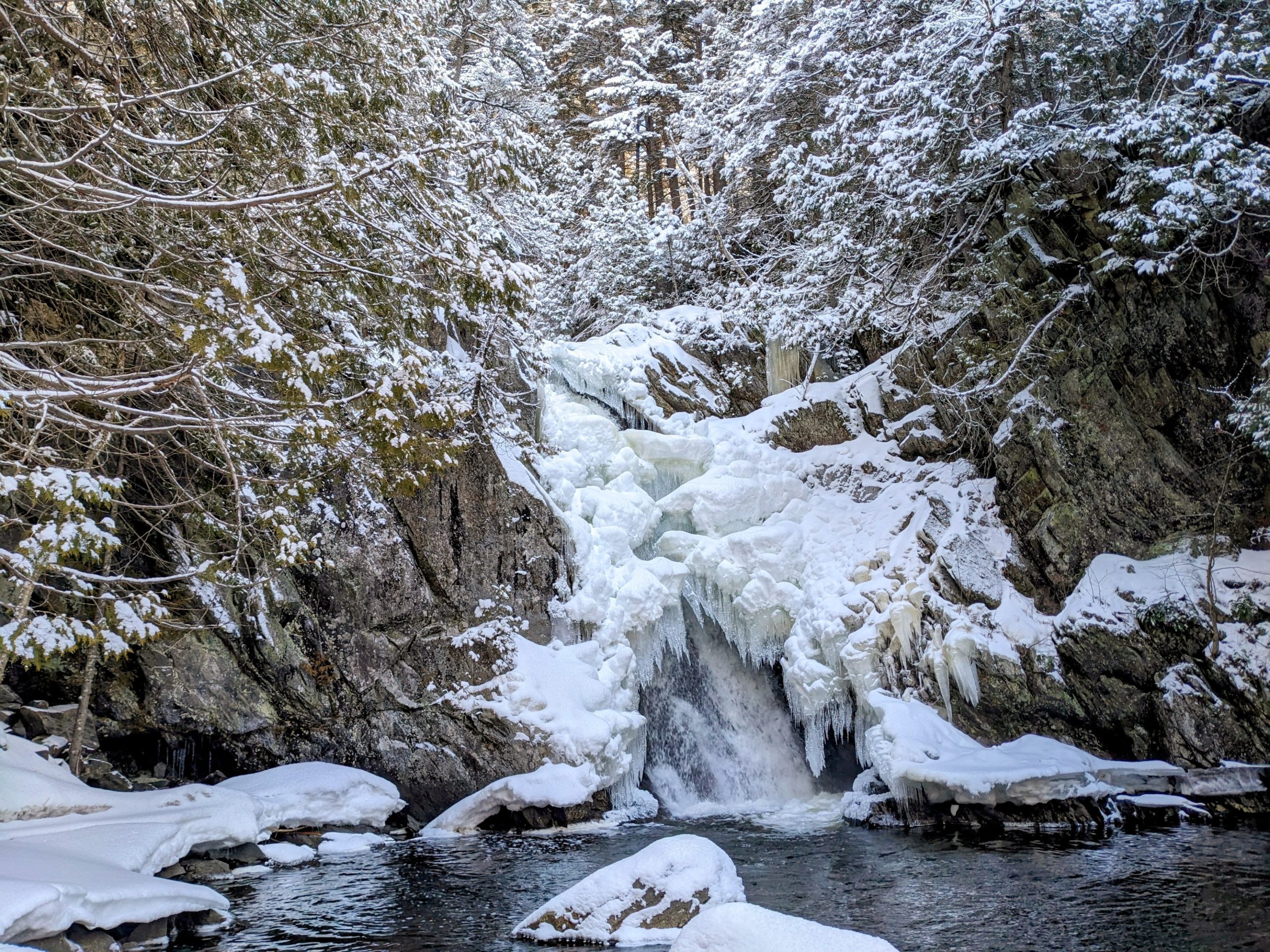 Frozen Poplar Stream Falls from Warren's Trail.