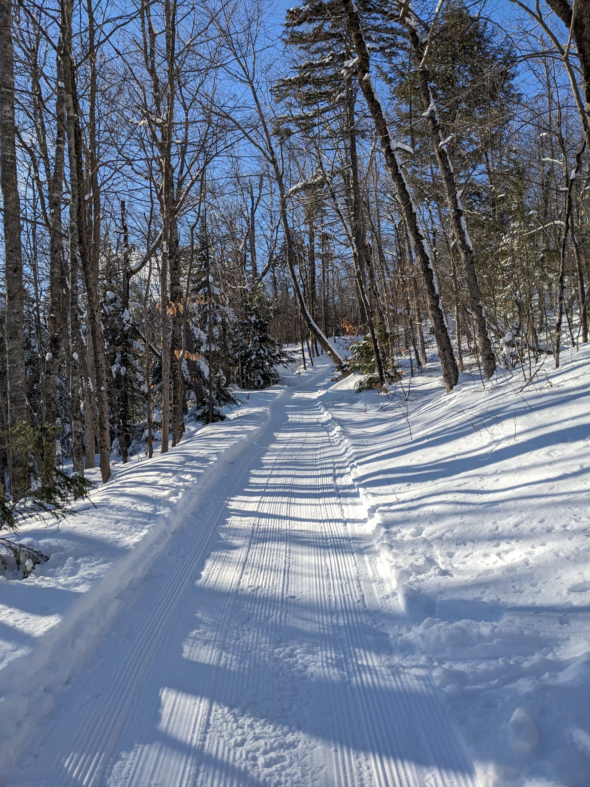 Ascending Crommett's Trail in Winter.