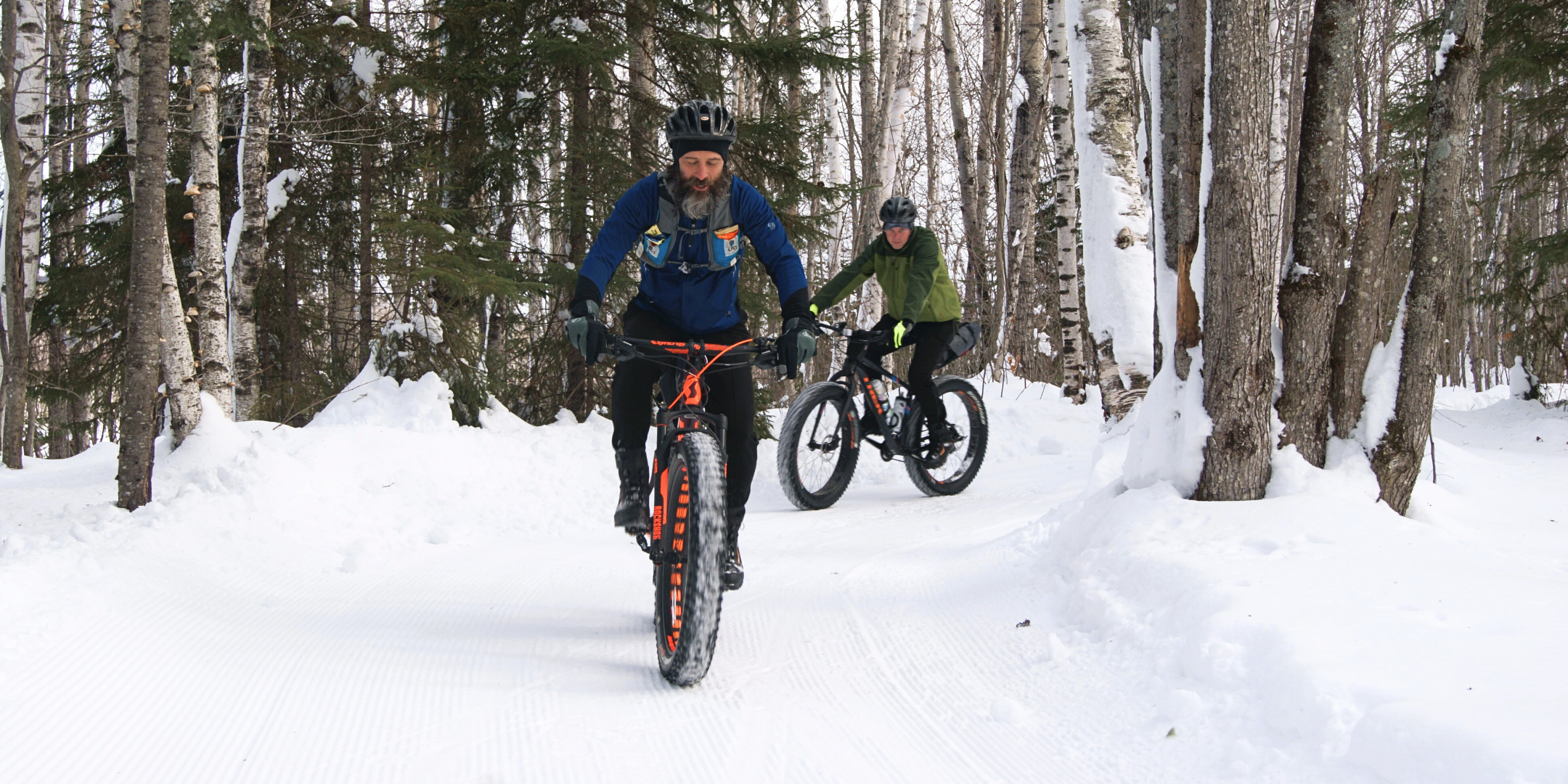 Fat biking on the Maine Hut Trail.