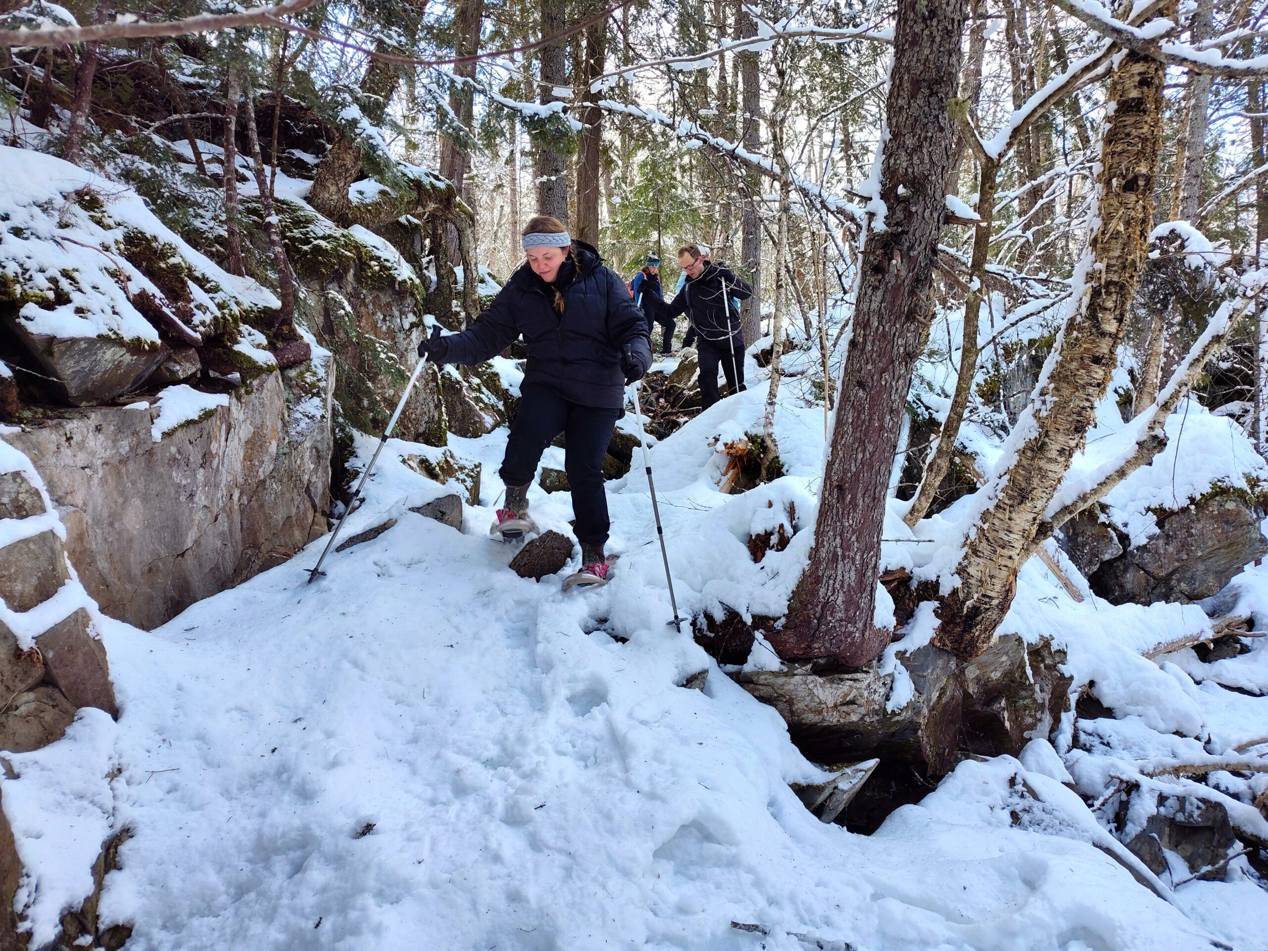 Snowshoe to Poplar Stream Hut and Waterfalls ~ Maine Huts & Trails