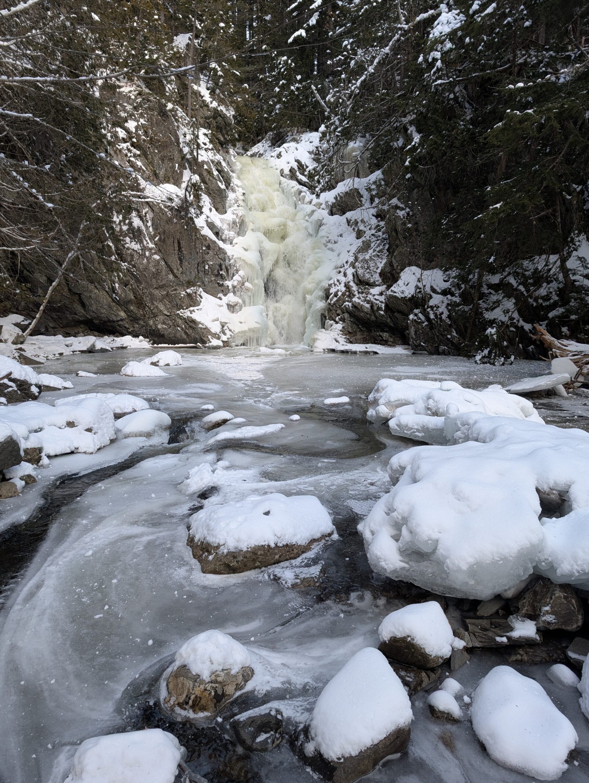 Snowshoe to Poplar Stream Hut and Waterfalls ~ Maine Huts & Trails