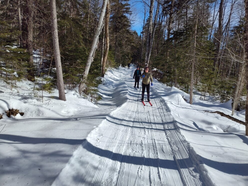 Skiing on the Maine Hut Trail.
