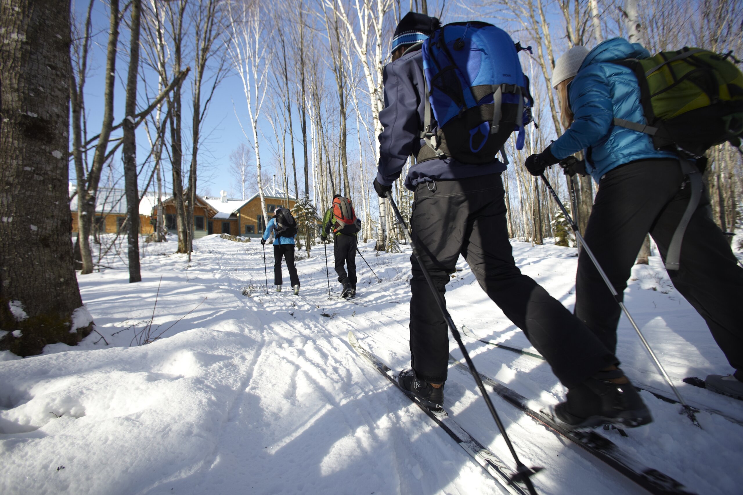 Skiing into Flagstaff Lake Hut.