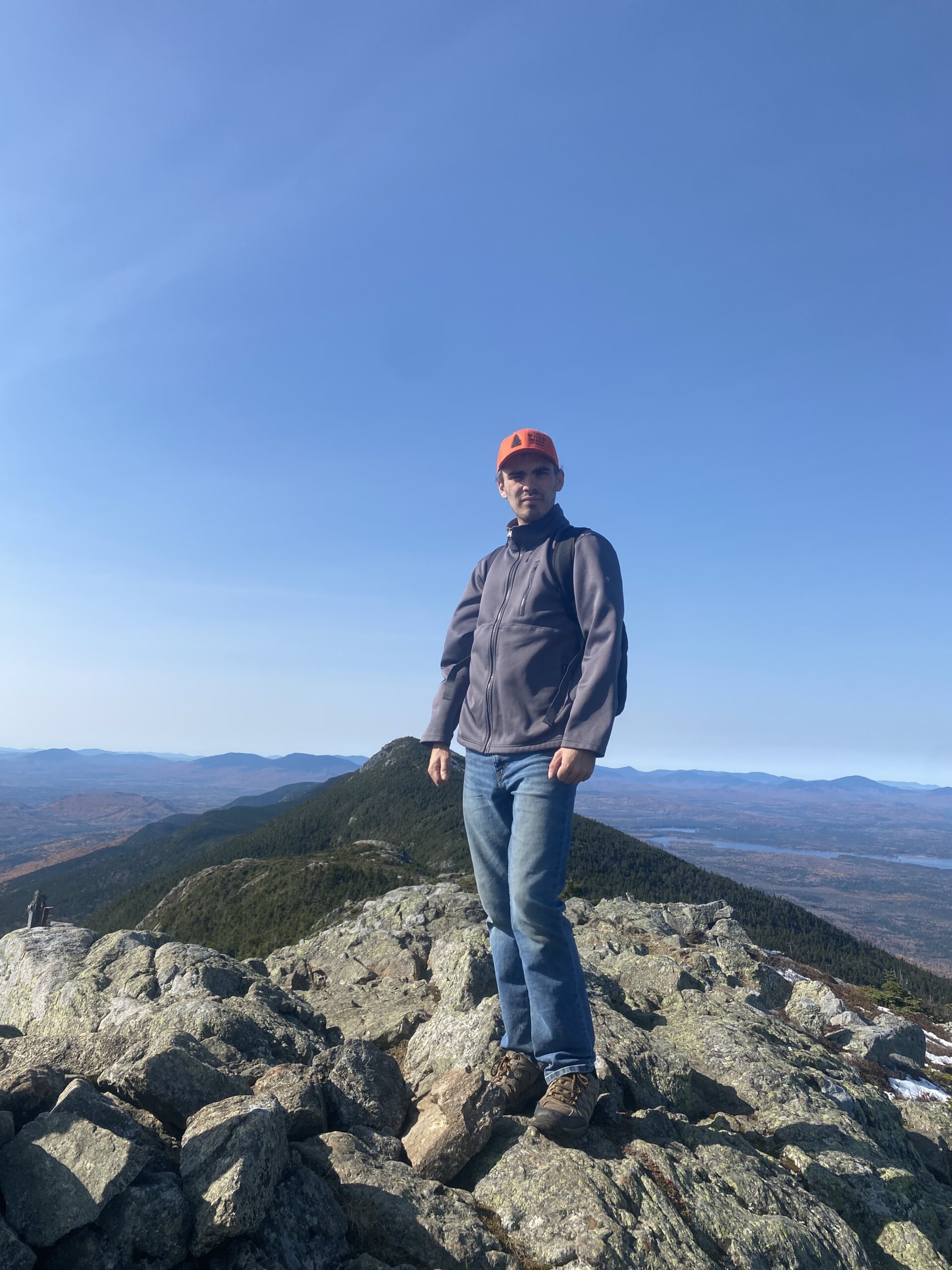 Maine Huts Hut Staff on top of a mountain