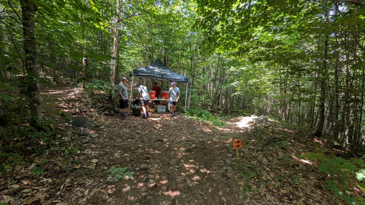 Aid station at CBCC mountain bike race 2025