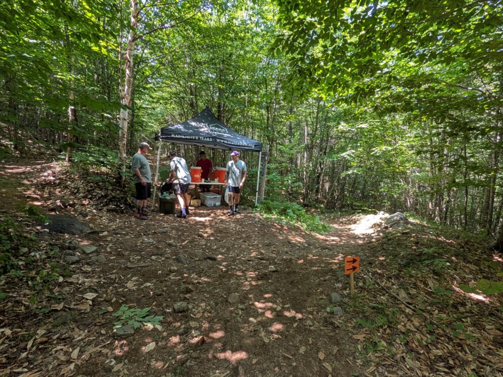 Aid station at CBCC mountain bike race 2025