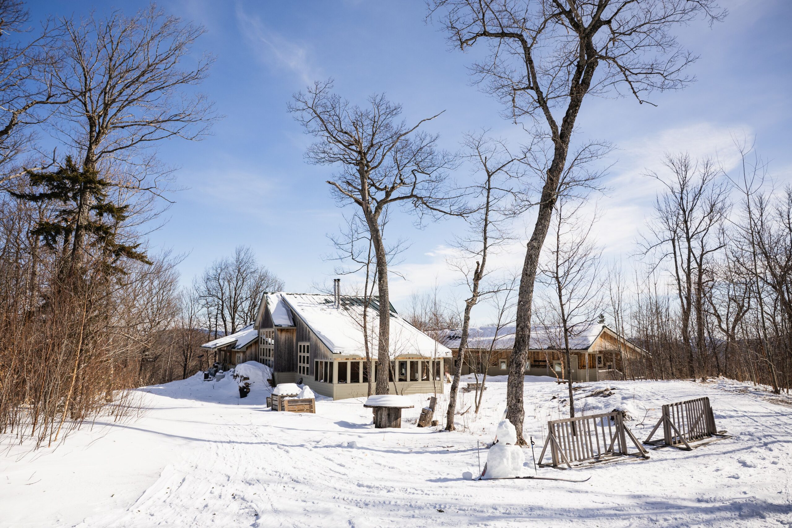 Stratton Brook Hut in winter