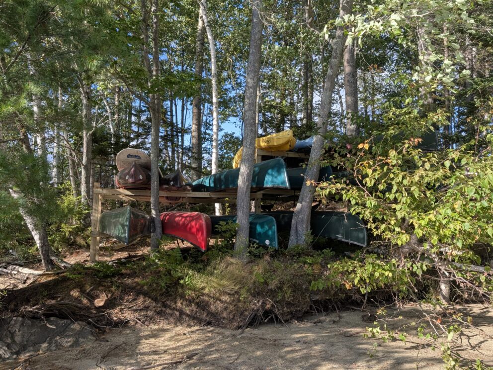Boat rack at Flagstaff Lake Hut