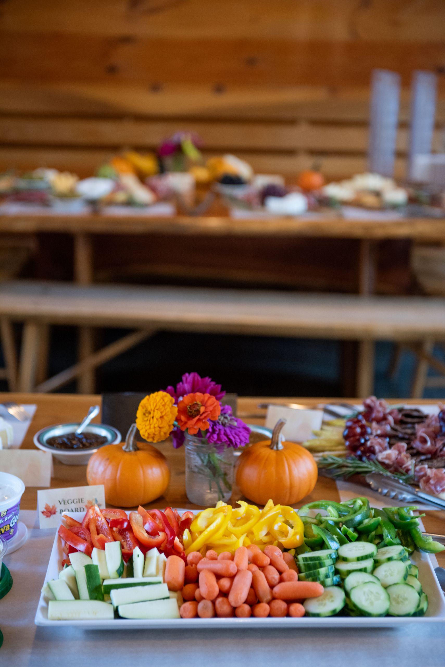 Charcuterie and vegetable platters at Harvest at the Huts
