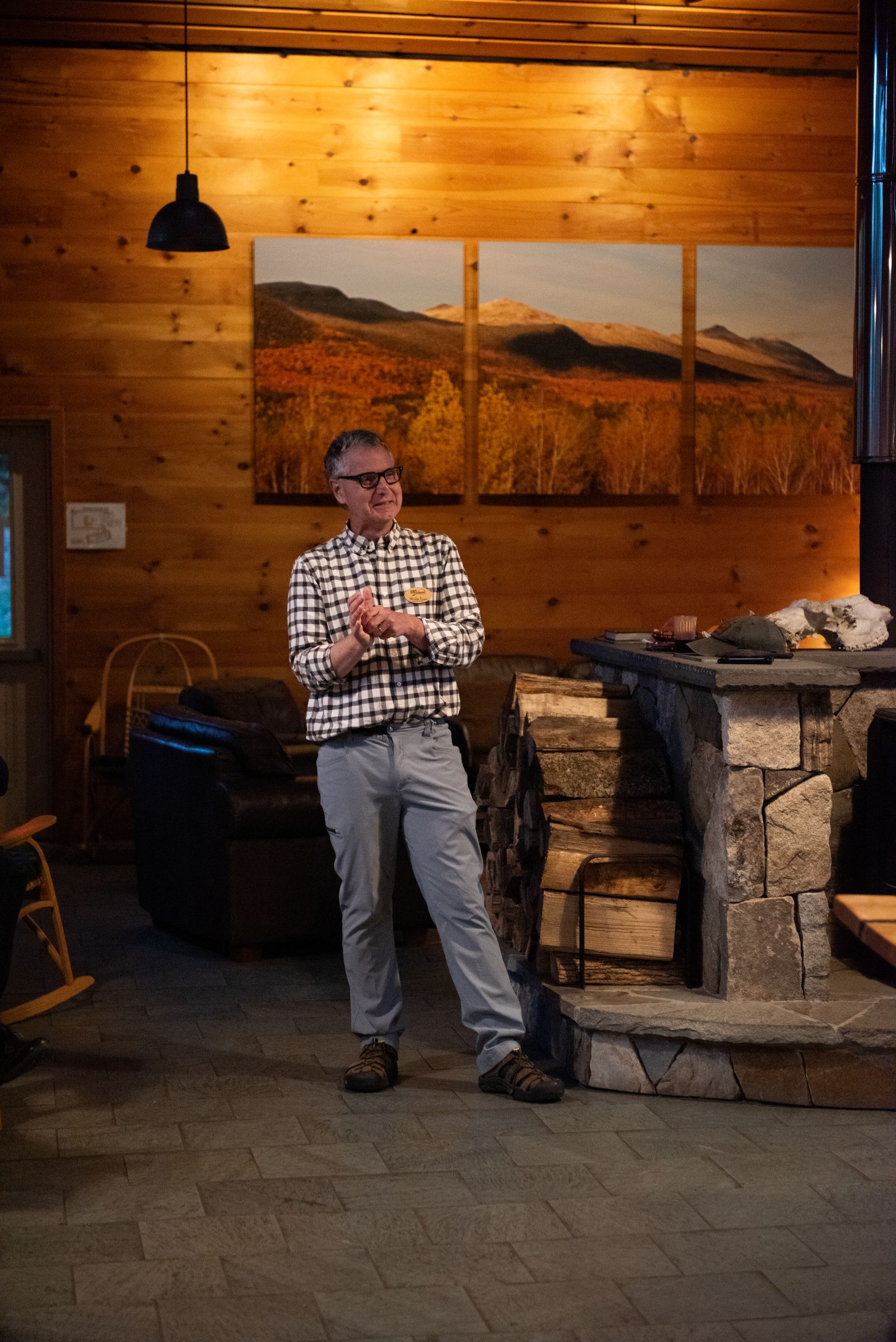 Executive Director Wolfe Tone speaking before Harvest dinner