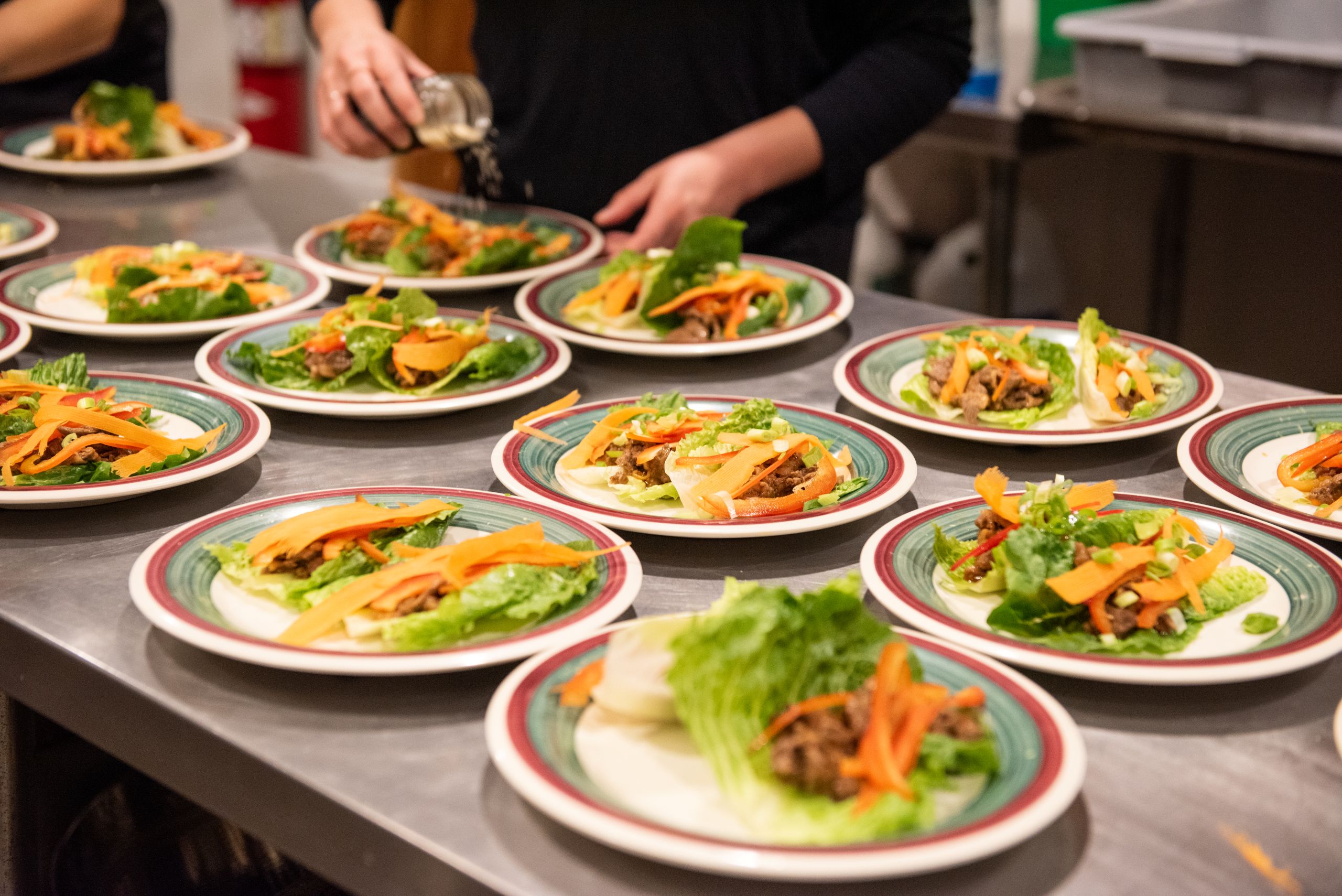 Korean beef wraps at Harvest dinner