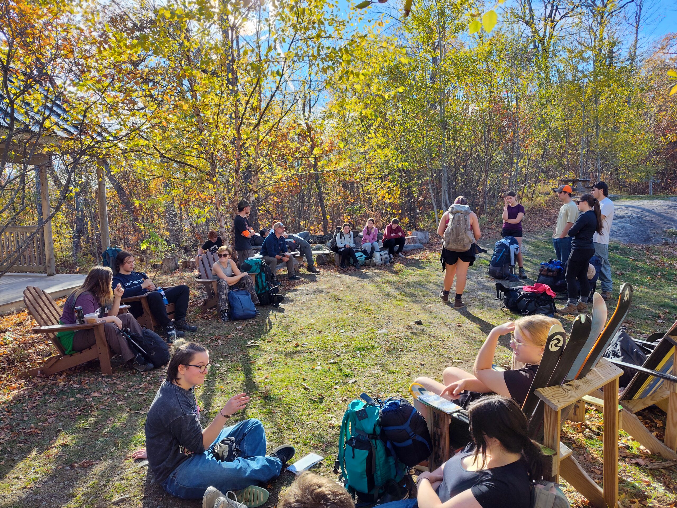 Mt Abram school group up at Stratton Brook Hut
