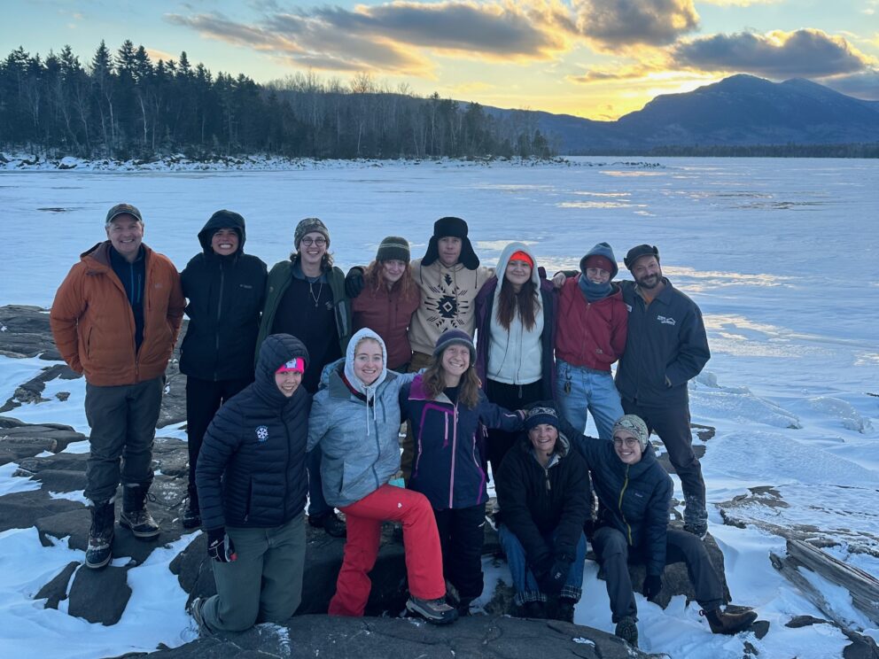 Group hut staff crew photo winter 2026