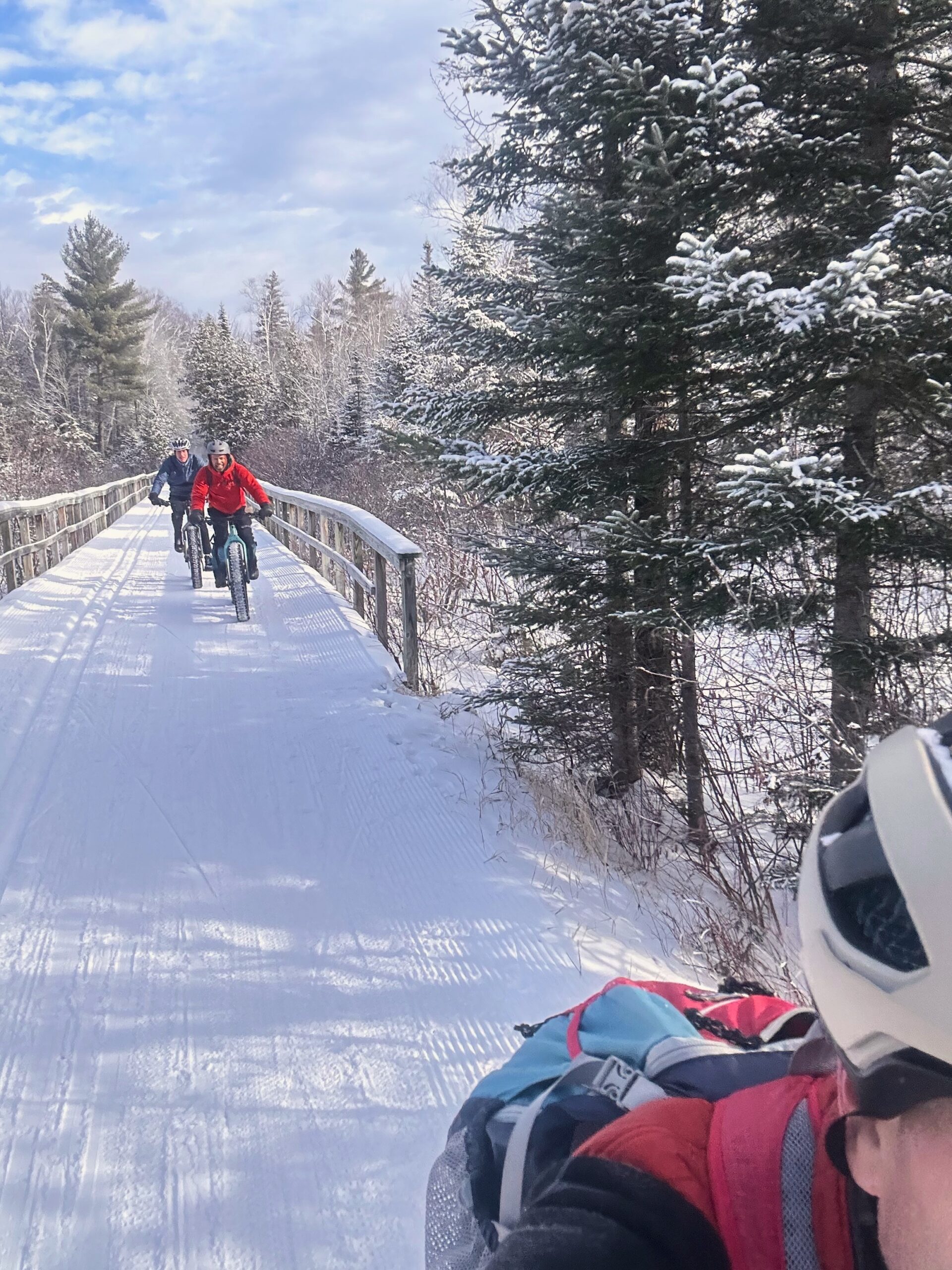 Fat biking on the Narrow Gauge Pathway.