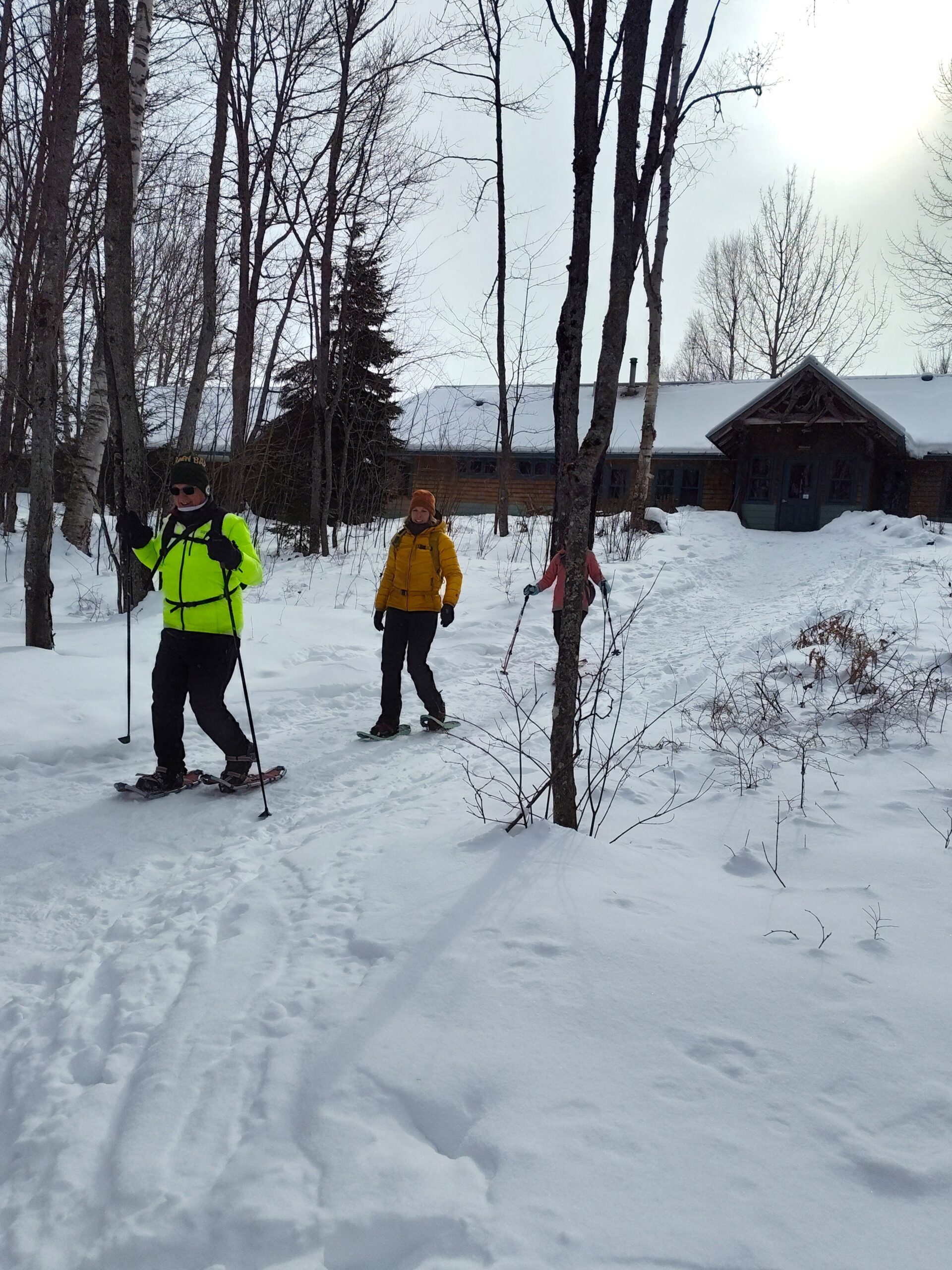 Snowshoeing from Flagstaff Lake Hut.