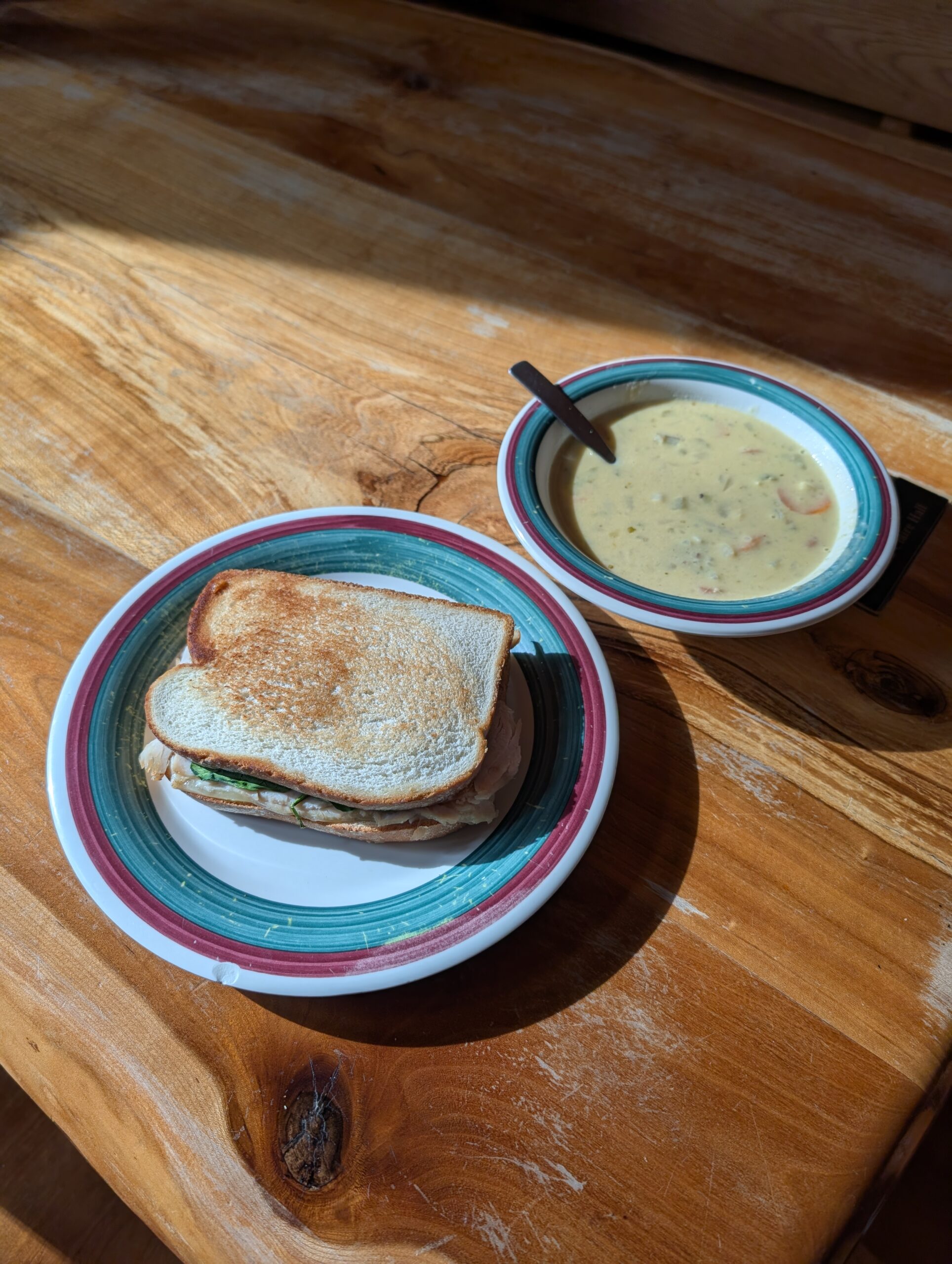 Soup and sandwich for lunch