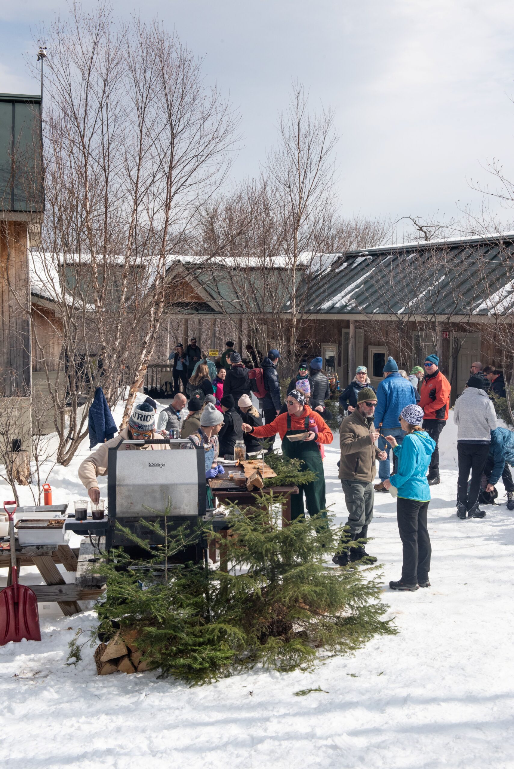 Outside Stratton Brook Hut at Alpine Feast 2026