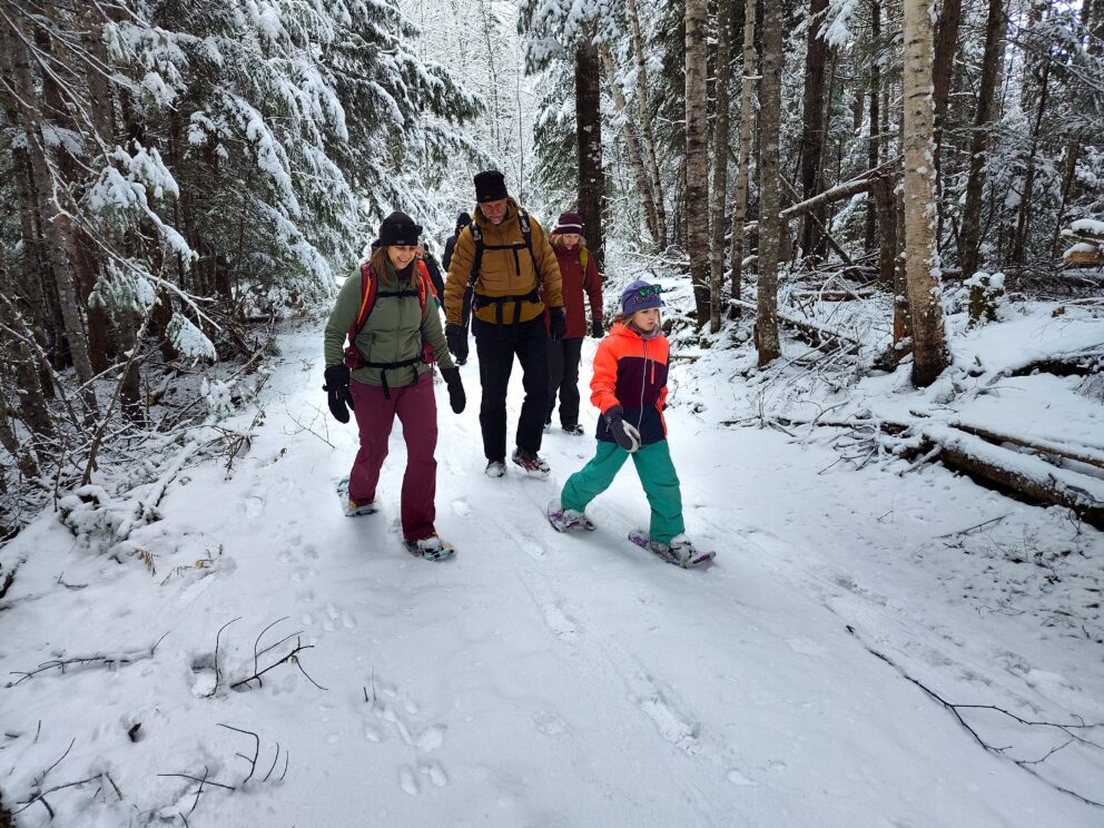 Tracks and Trees guided snowshoe with Bob Duport