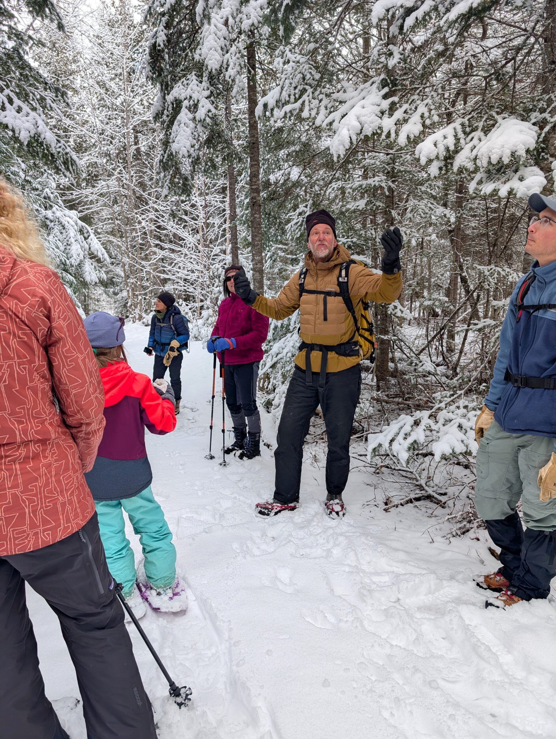 Tracks and Trees guided snowshoe with Bob Duport.