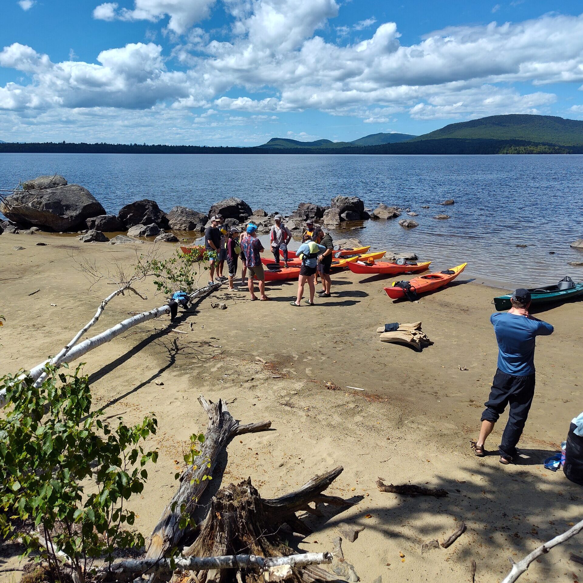 Kayaks on beach