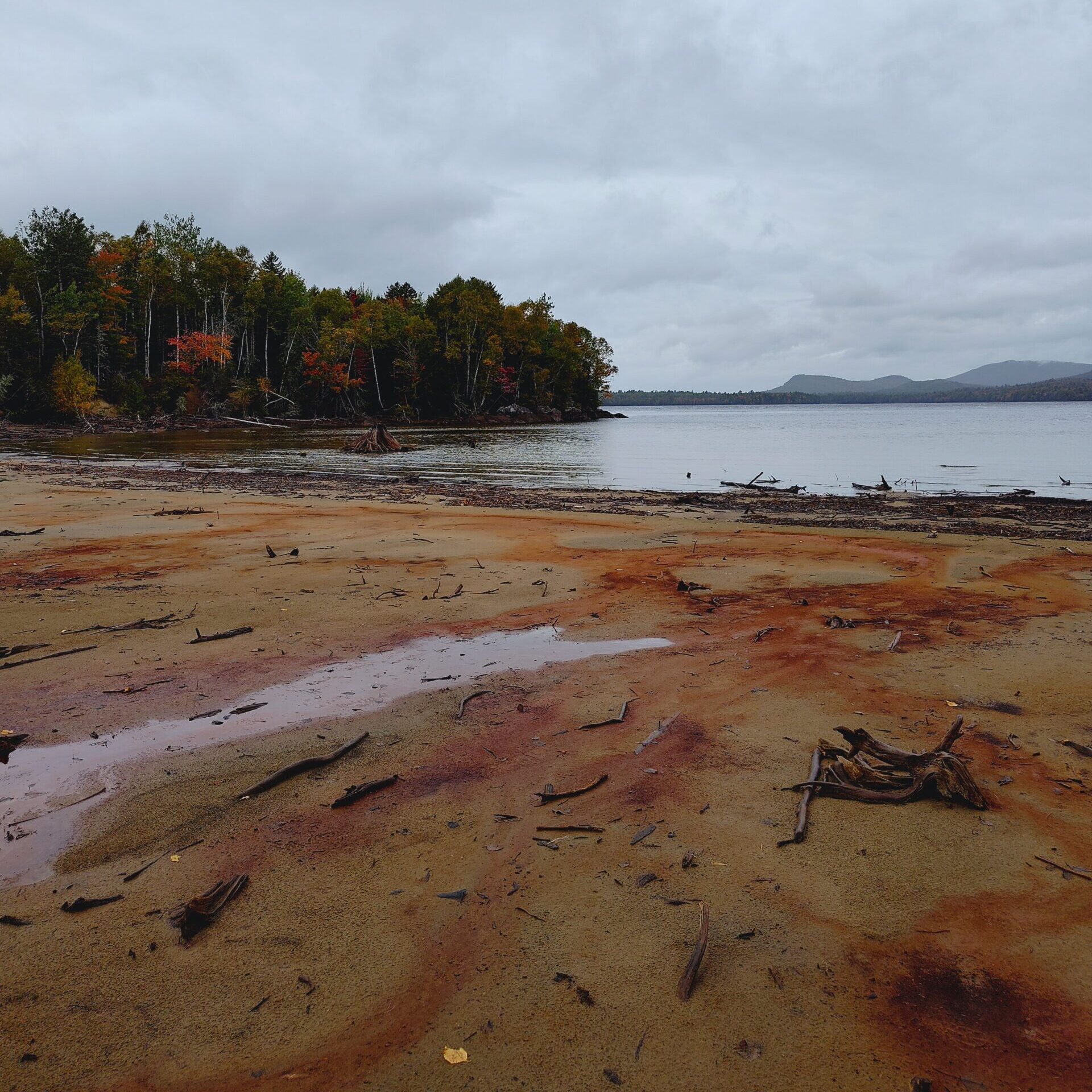 cove beach on Flagstaff Lake