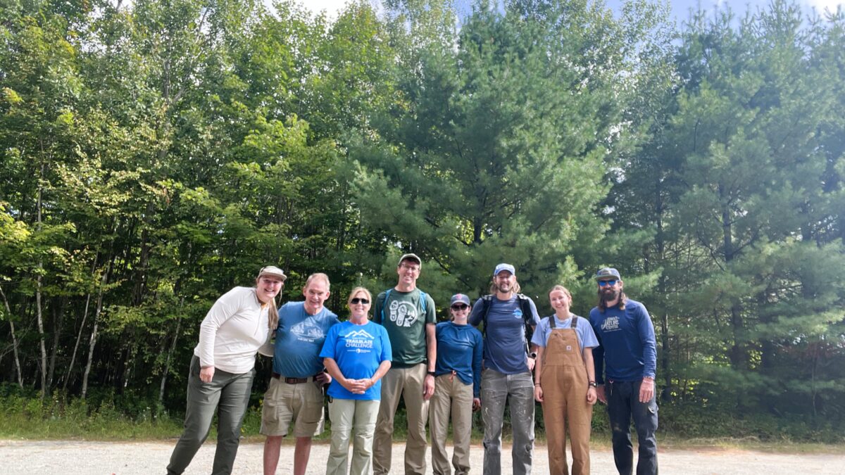 Volunteers trail work day Flagstaff Lake
