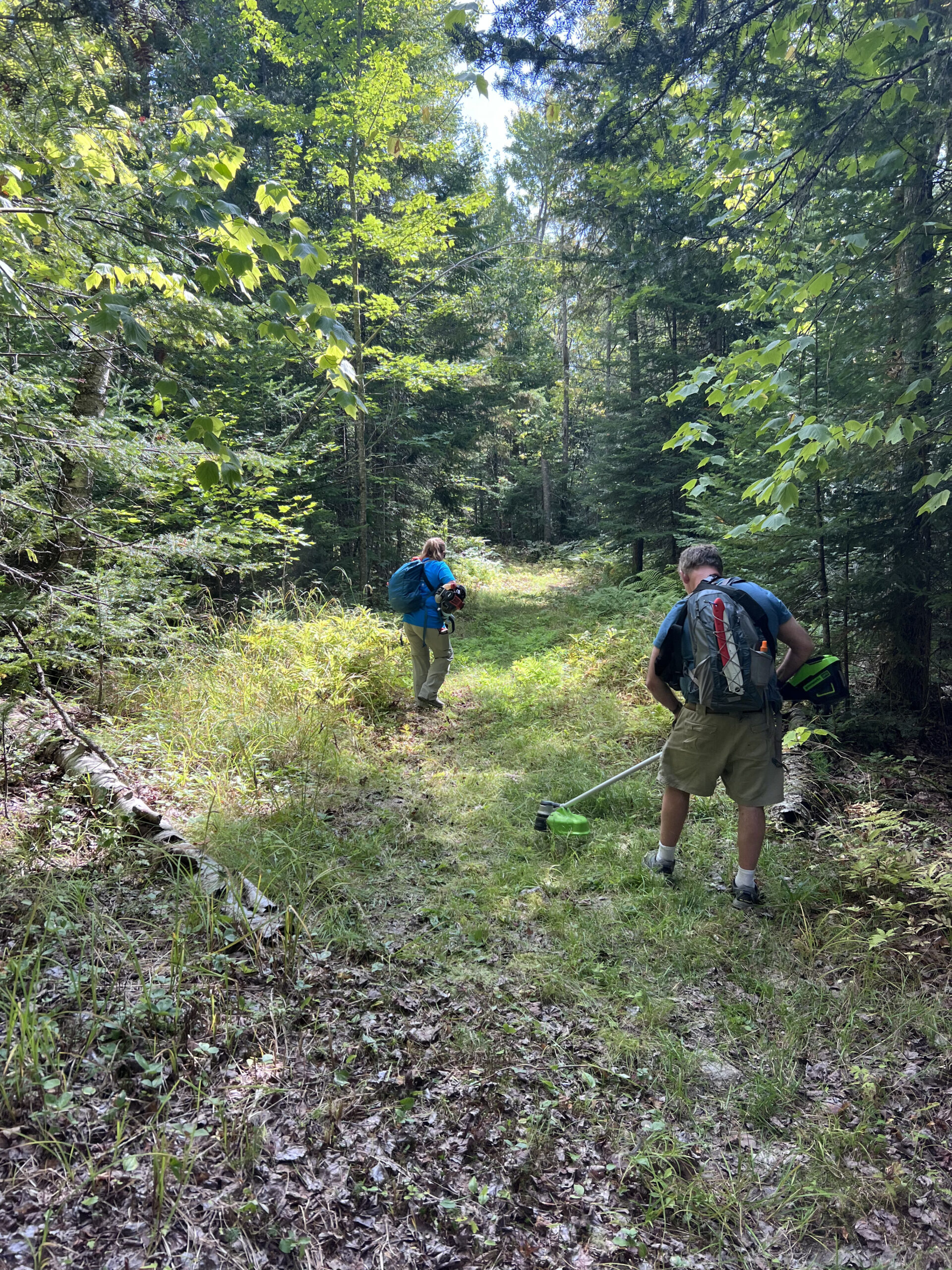 Volunteers trail work day Flagstaff Lake