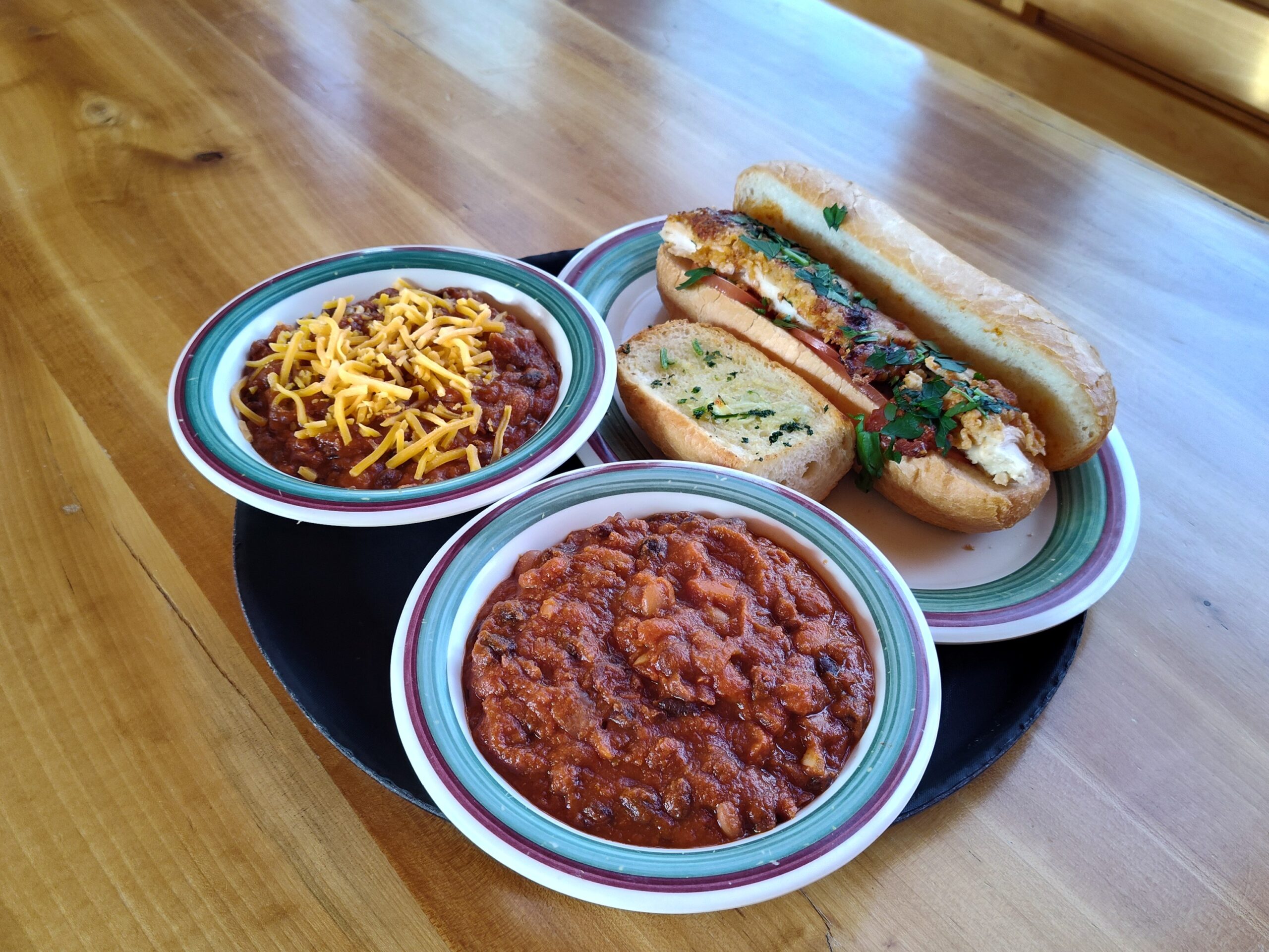 Hut winter lunch, sandwich and soup