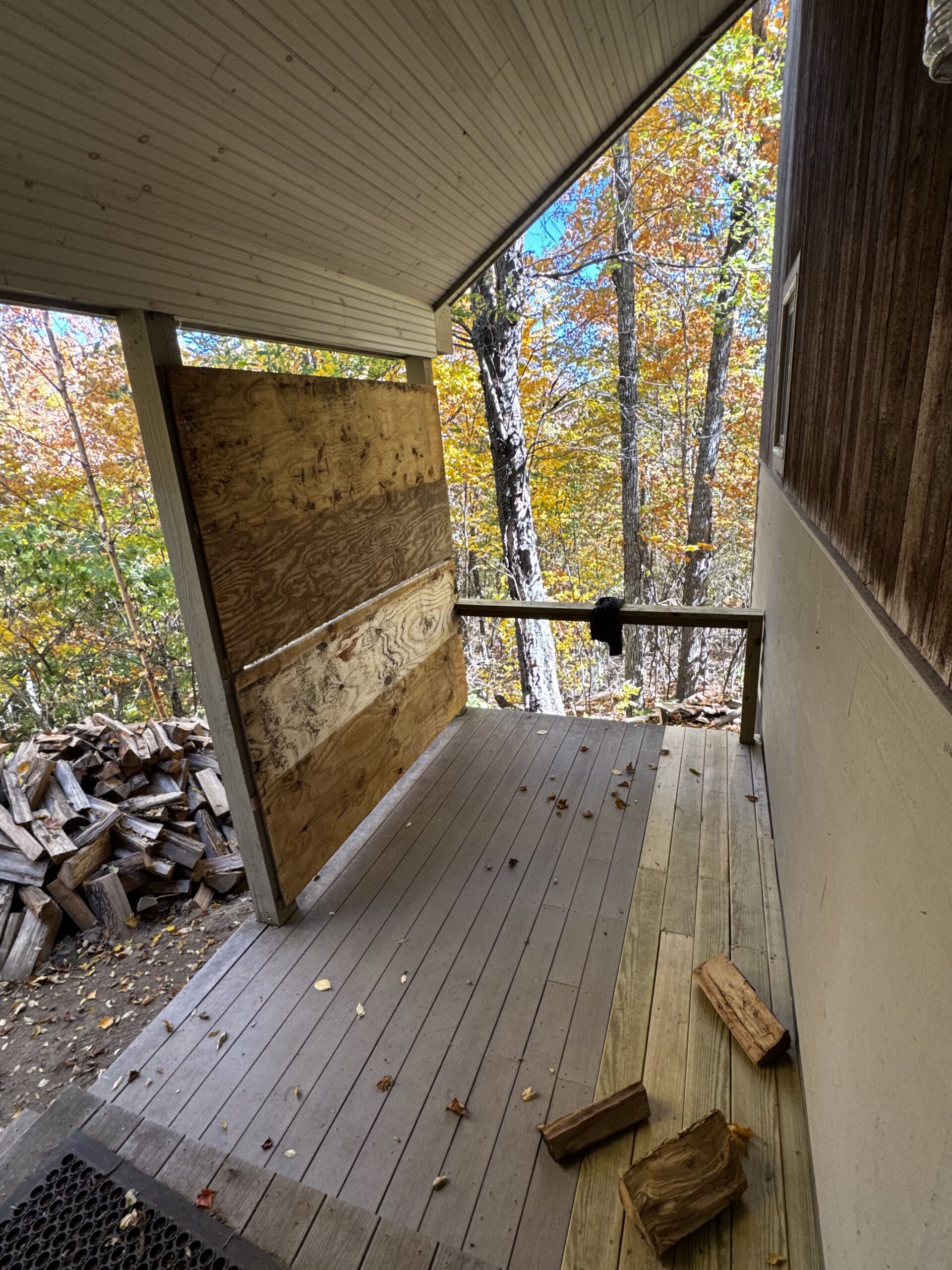 Repaired deck at Stratton Brook Hut.